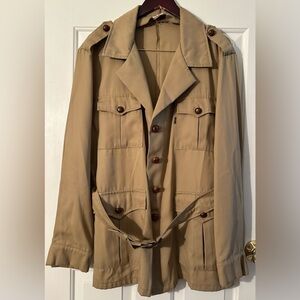LEVI’s Men’s L 60’s Vintage Khaki Belted Safari Twill Field Utility Jacket CLEAN